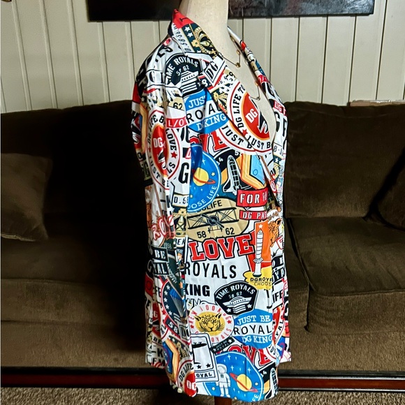 Charlie Charlie Charlotte • Large • Graffiti Travel Print • Multi-Colors Blazer - Picture 9 of 16